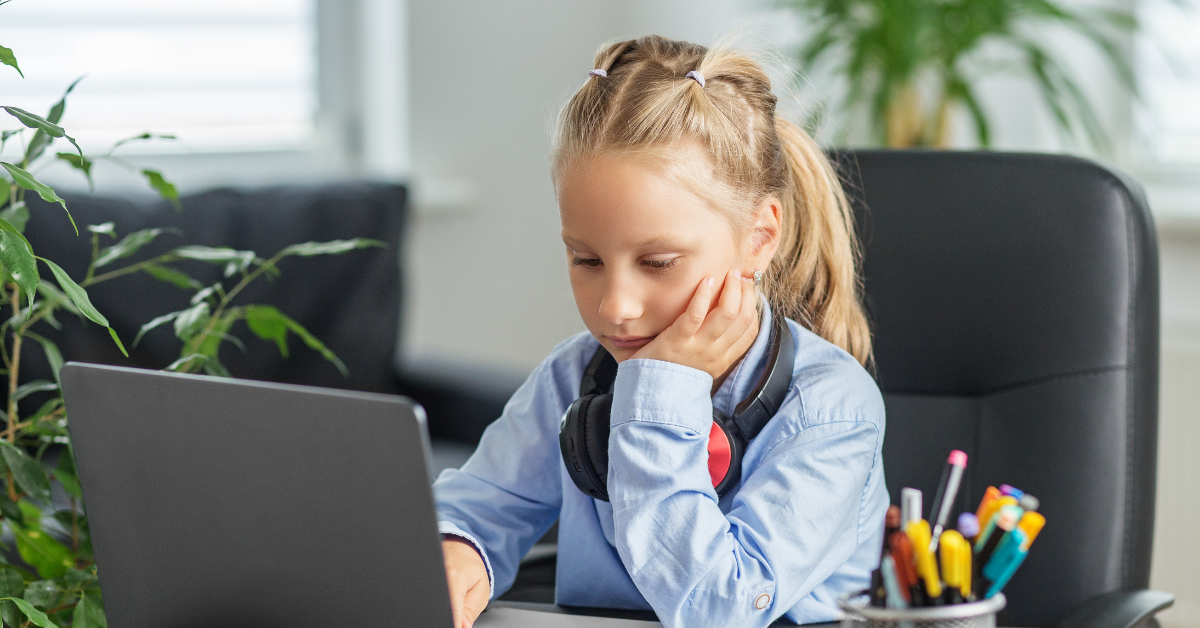 child engaging in market research online community