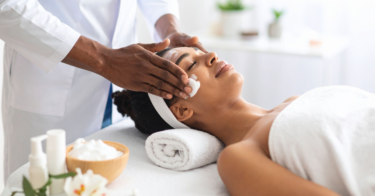millennial having a facial for wellness reasons
