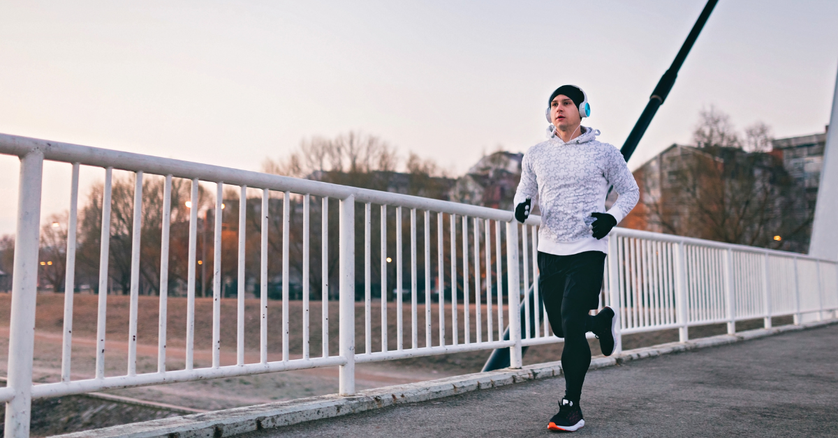 man going for a run