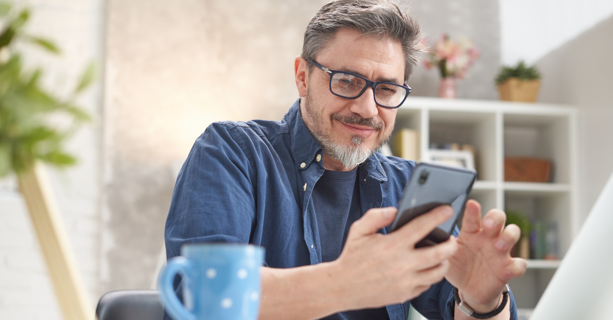 person completing online research community tasks on smartphone
