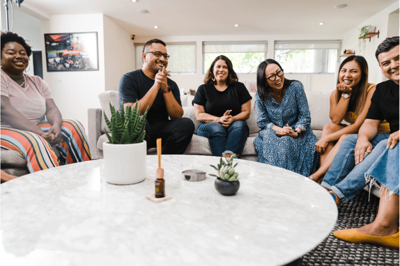 group of customers