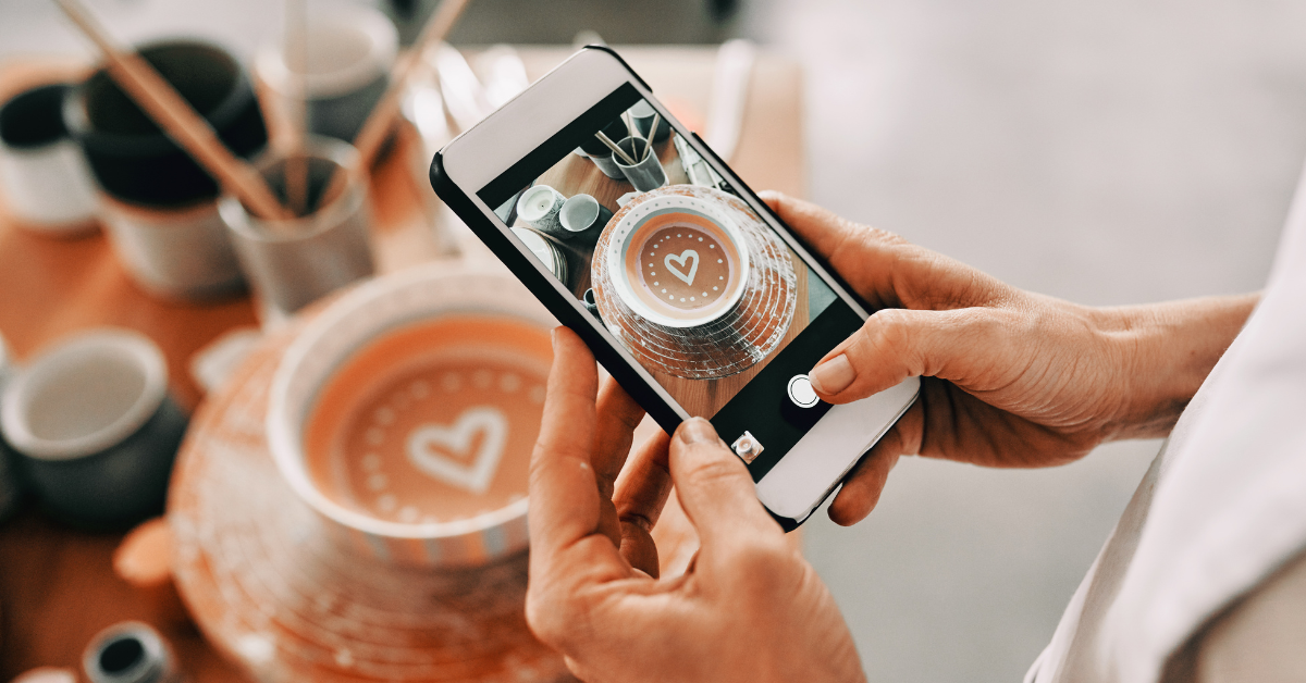 Participant taking photo for smartphone ethnography research