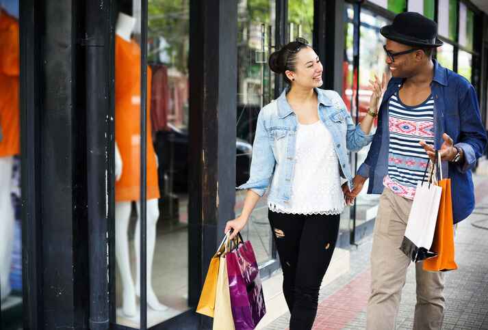 2 people going out shopping