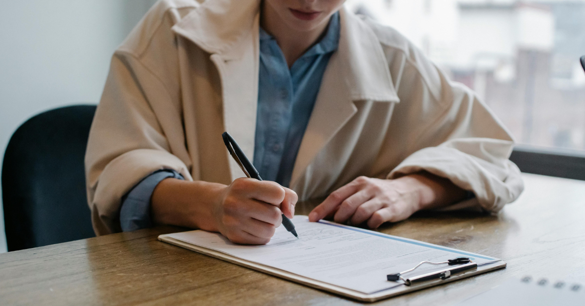 person with market research checklist