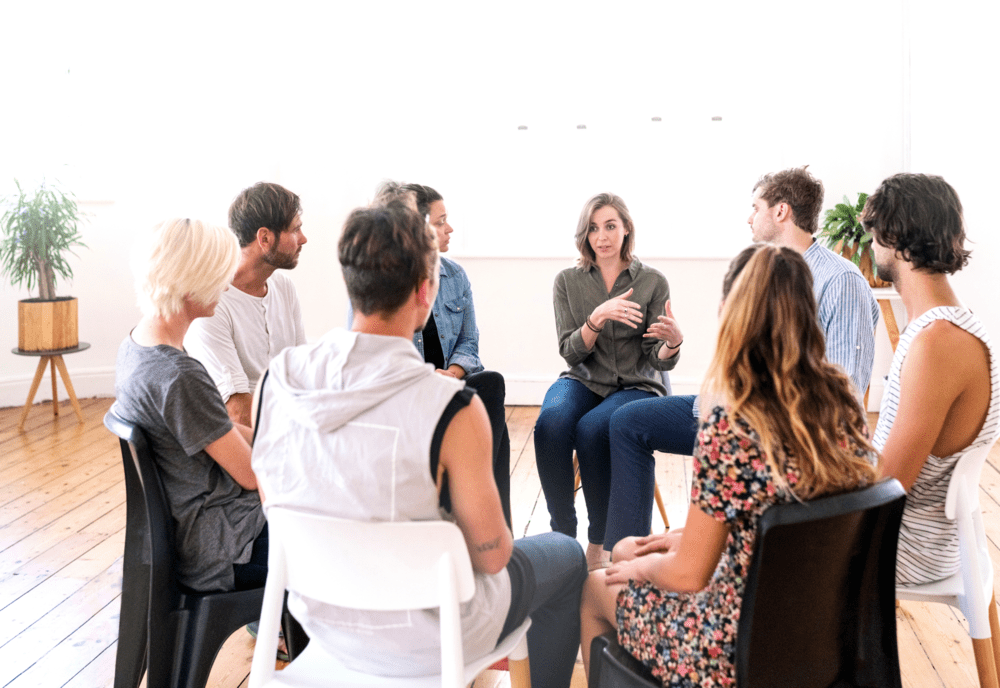 A face-to-face focus group taking place following the advice of a focus group recruitment agency.