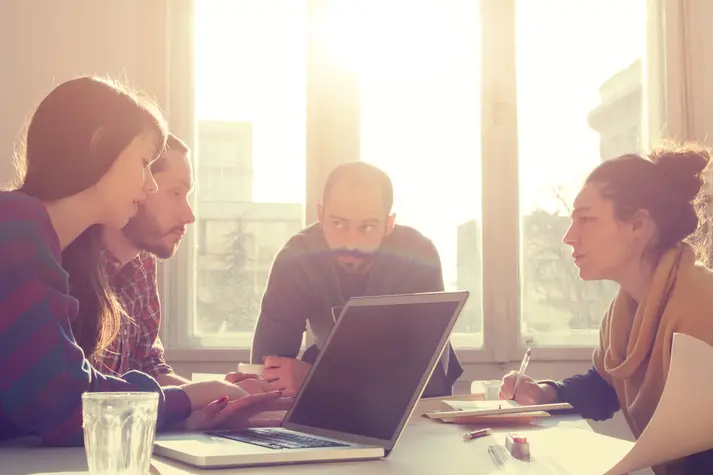 4 people doing a focus group