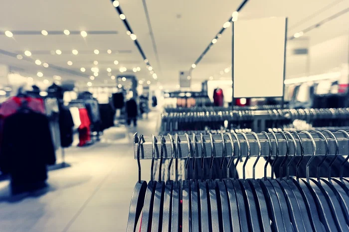 Inside a clothing shop as part of retail industry market research