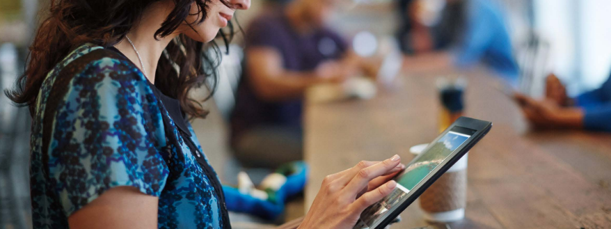 woman exploring online community engagement ideas on a tablet